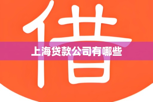 上海贷款公司有哪些