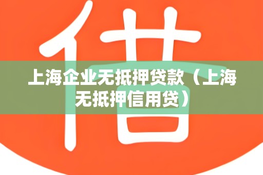 上海企业无抵押贷款(上海无抵押信用贷) 上海企业无抵押贷款(上海无抵押信用贷)