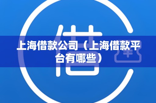 上海借款公司（上海借款平台有哪些）